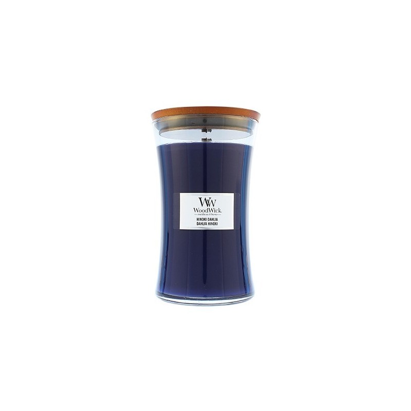 WoodWick Hinoki Dahlia Lumânare aromată cu fitil din lemn Volum 609.5 g