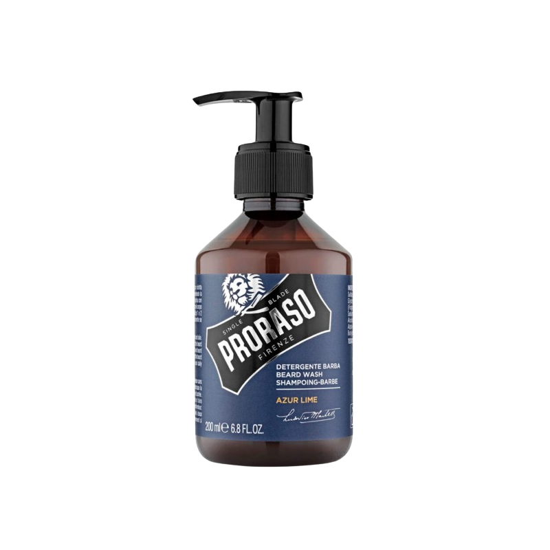 Proraso Beard Shampoo Azur Lime Șampon hrănitor pentru barbă cu mentă și lime Volum 200 ml