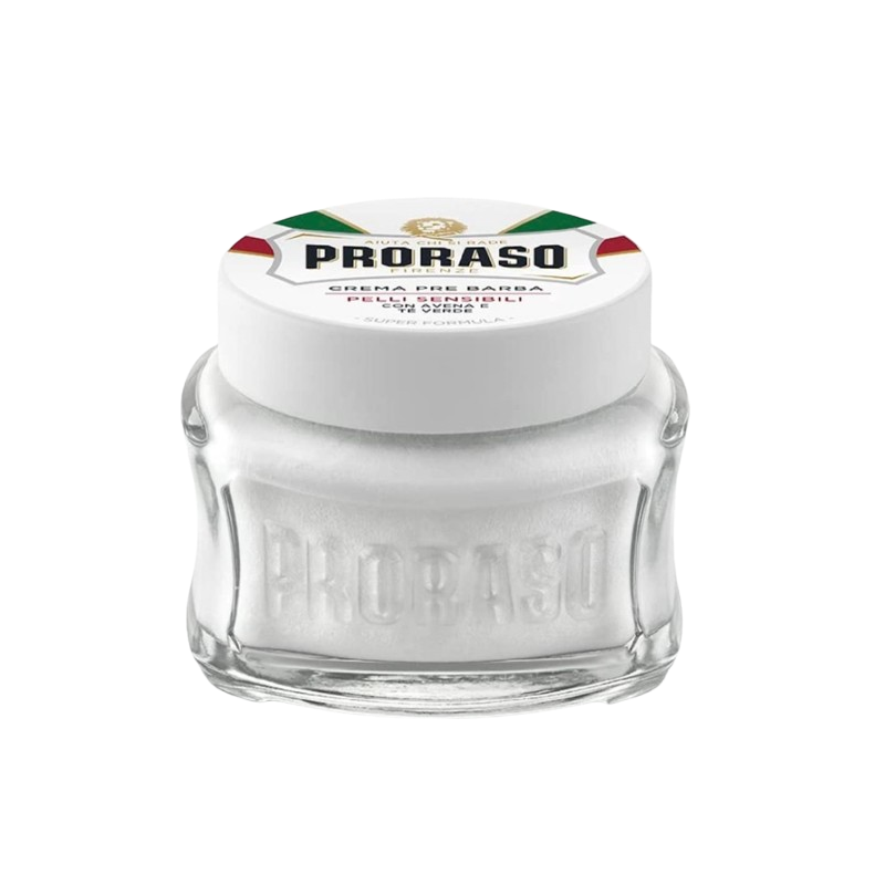Proraso Pre Shave Cream Sensitive Green Tea Cremă calmantă înainte de bărbierit cu ceai verde Volum 100 ml