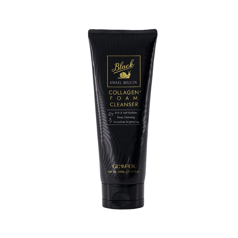 Glamfox Black Snail Mucin and Collagen Cleanser Spumă de curățare facială