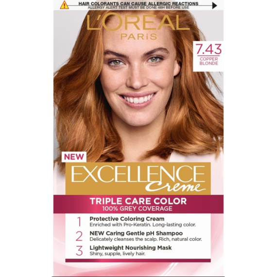 L'Oreal Paris Excellence 7.43 Copper Blonde Vopsea de păr