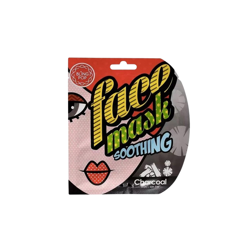 Blingpop Charcoal Soothing Face Mask Mască de față de curățare și calmare cu cărbune