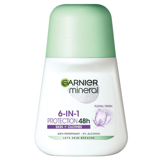 Garnier Deo Mineral Invisible Black & White & Colors Floral Fresh Roll-On pentru Femei