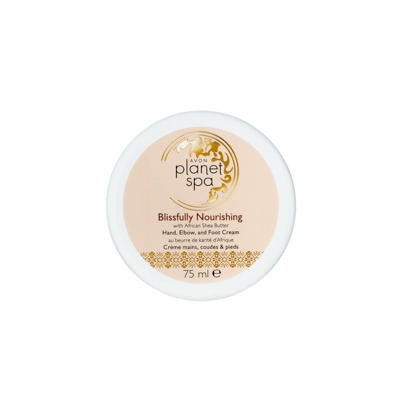 Avon Blissfully Nourish Hand & Foot Cremă 3 în 1 pentru mâini, coate și picioare cu ulei african Volum 75 ml