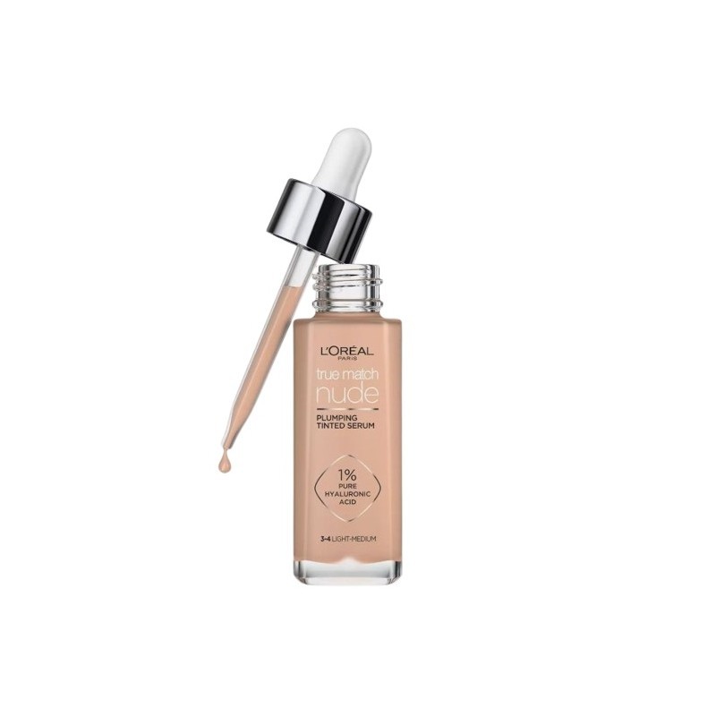 L'Oréal Paris True Match Nude Plumping Serum Ser hidratant de tonifiere 30ml Volum 3-4 Light medium
