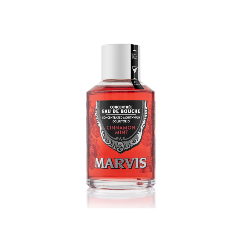Marvis Cinnamon Mint Apă de gură concentrată cu aromă de scorțișoară și mentă Volum 120 ml