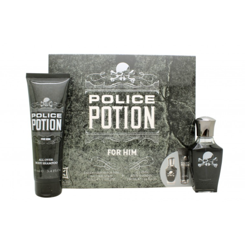 Police Potion Set cadou pentru bărbați Volum EDP 30 ml + 100 ml gel de duș