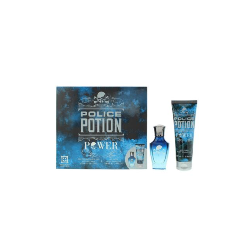 Police Potion Power Set cadou pentru Bărbați Volum EDT 30 ml + 100 ml gel de duș