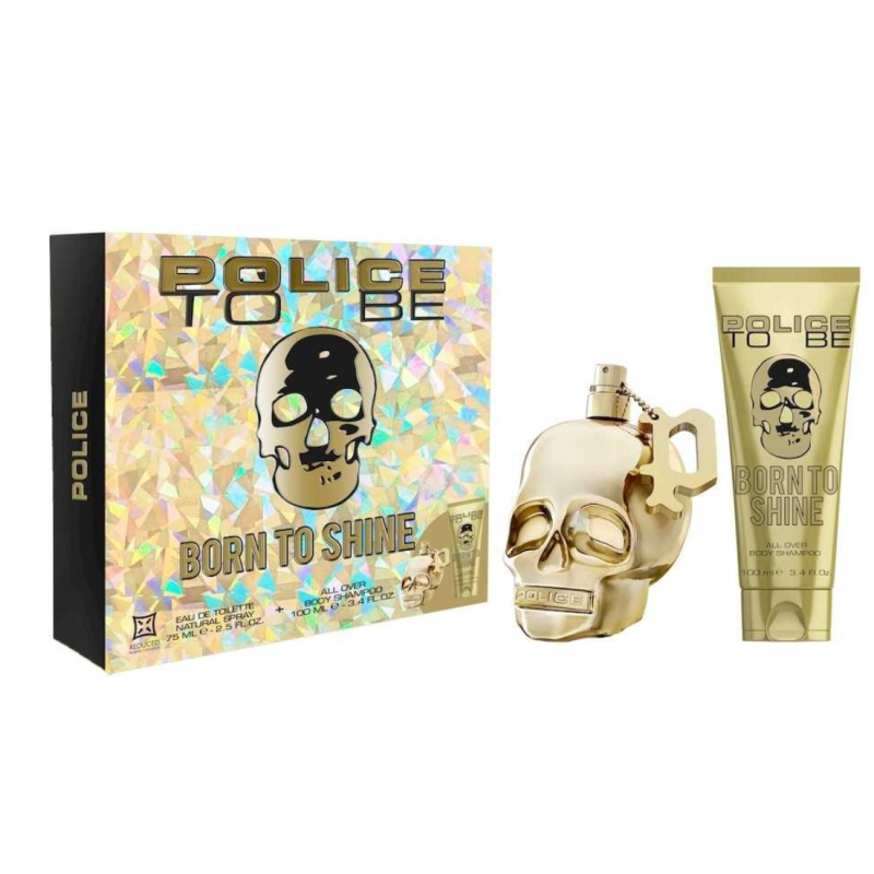 Police To Be Born To Shine Set cadou pentru Bărbați Volum EDT 75 ml + 100 ml sampon pentru par si corp