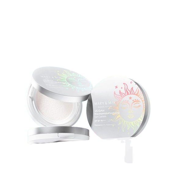 Mary and May Vegan Niacinamide Panthenol Sun Cushion SPF50+ PA++++ Cremă de protecție solară vegană