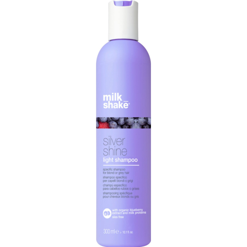 Milk Shake Silver Shine Light Shampoo Șampon pentru păr blond, neutralizează tonurile de culoare Volum 300 ml