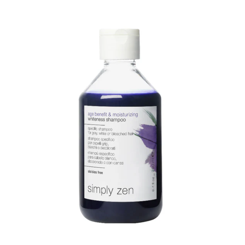Milk Shake Simply Zen Special Age Benefit Whiteness Shampoo Șampon hidratant pentru păr alb și foarte deschis la culoare Volum 250 ml
