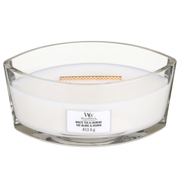 WoodWick White Tea Jasmine Lumânare parfumată