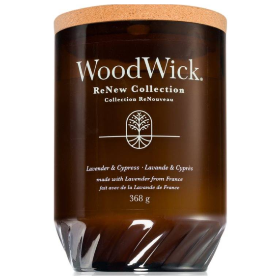 WoodWick Renew Lavender & Cypress Lumânare parfumată