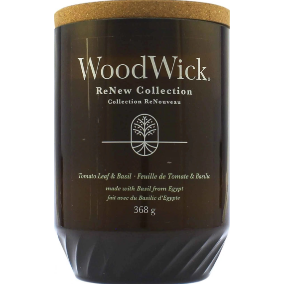 WoodWick Renew Tomato Leaf & Basil Lumânare parfumată