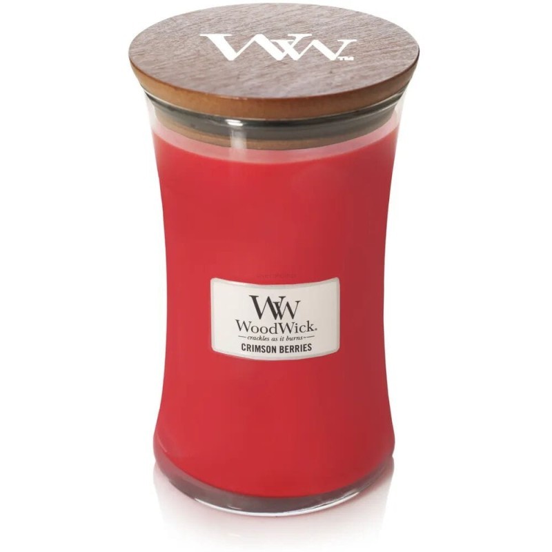 WoodWick Crimson Berries Lumânare parfumată cu fitil din lemn Volum 609.5 g