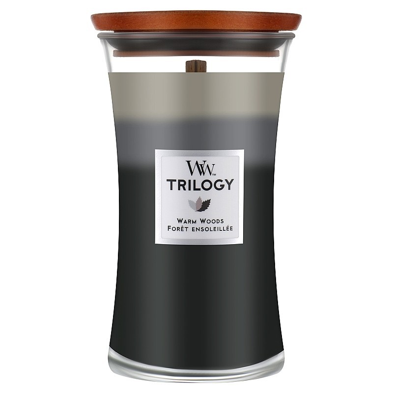 WoodWick Warm Woods Lumânare aromată cu fitil din lemn Volum 609.5 g