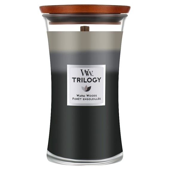 WoodWick Warm Woods Lumânare aromată cu fitil din lemn