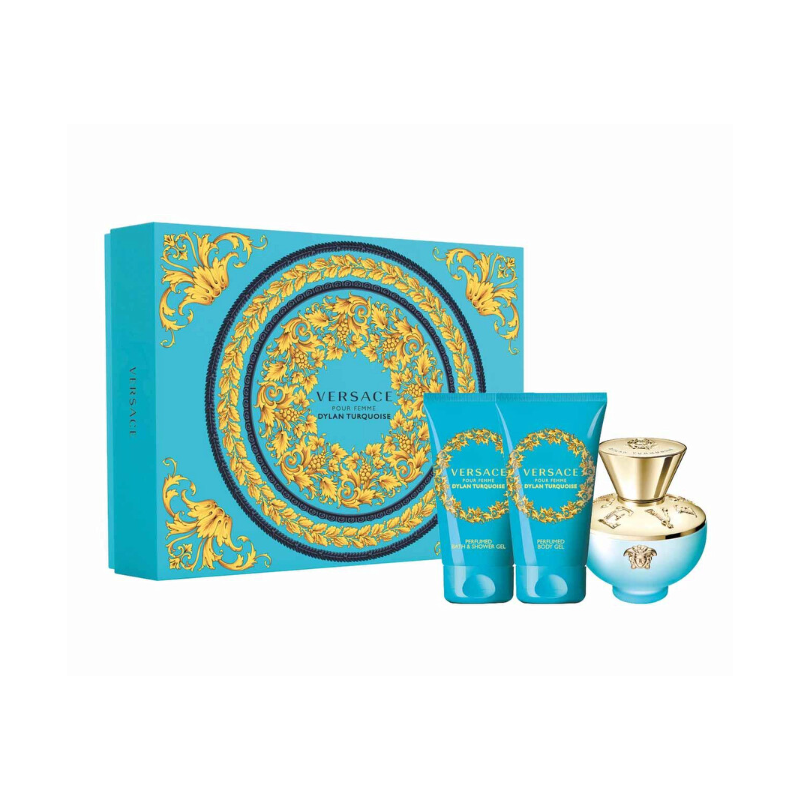 Versace Dylan Turquoise Set cadou pentru femei Volum EDT 50 ml + 50 ml gel de duș + 50 ml loțiune de corp