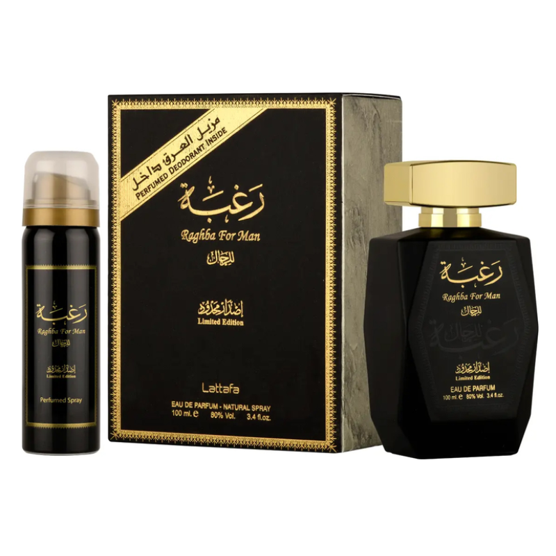 Lattafa Raghba for Man Set cadou pentru Bărbați Volum 100 ml EDP + 50 ml deodorant spray