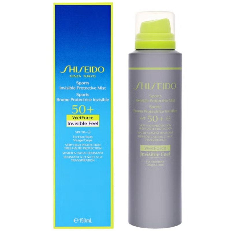 Shiseido Sports Invisible Potective Mist SPF 50+ Spray cu protecție solară pentru față și corp Volum 150 ml