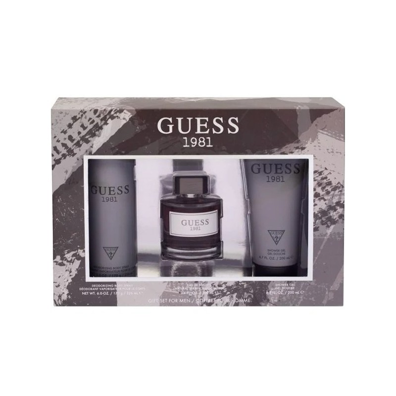 Guess 1981 Set cadou pentru bărbați Volum EDT 100 ml + 200 ml gel de duș + 226 ml spray deodorant