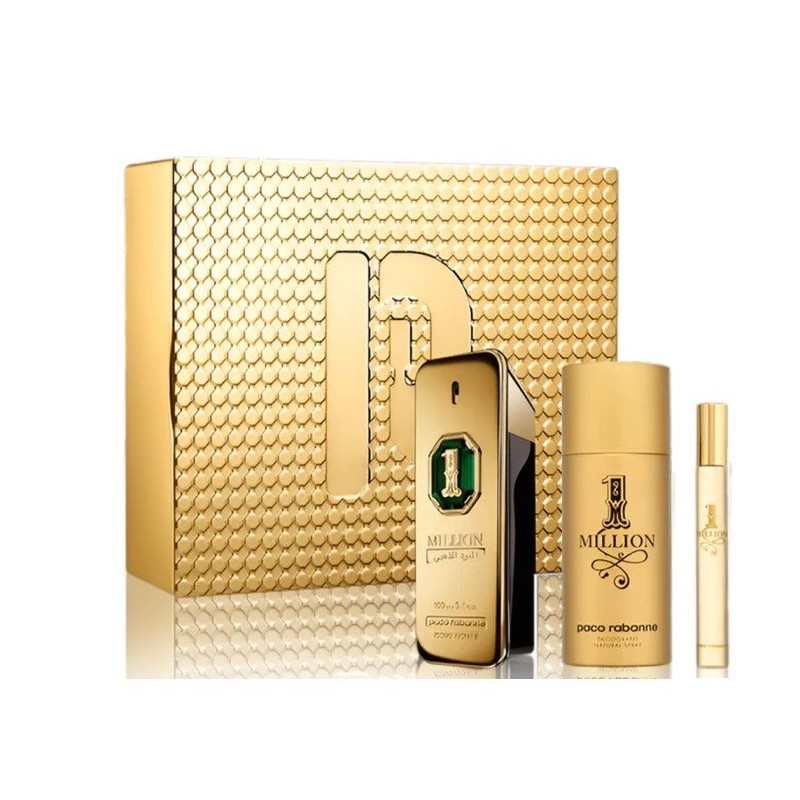 Rabanne 1 Million Golden Oud Set cadou pentru bărbați Volum Parfum 100 ml + EDT 10 ml + deodorant spray 150 ml