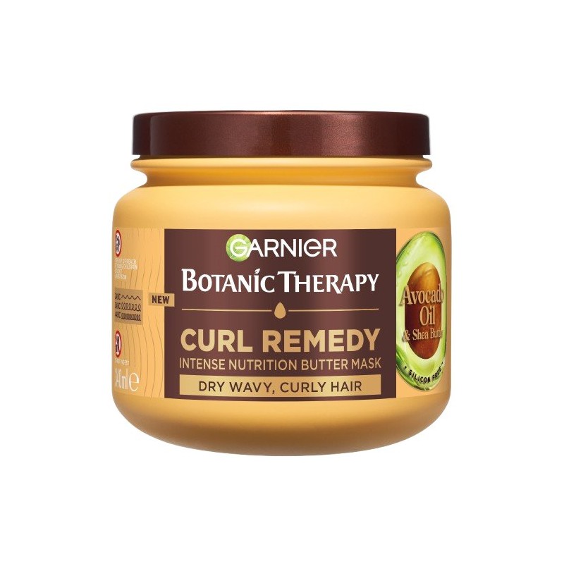 Garnier Mască de păr Botanic Therapy Avocado Oil & Shea Butter Pentru păr uscat și creț Volum 340 ml