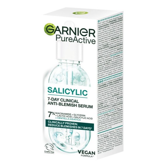 Garnier Pure Active Salicylic 7-Day Clinical Anti-Blemish Serum – Ser clinic anti-imperfecțiuni pentru 7 zile