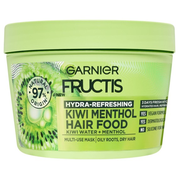 Garnier Fructis Hair Food Kiwi Menthol Mask – Mască pentru păr uscat