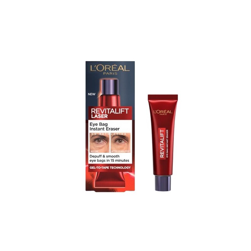 L’Oreal Paris Revitalift Laser Eye Bag Instant Eraser Gel pentru zona ochilor împotriva pungilor de sub ochi Volum 15 ml