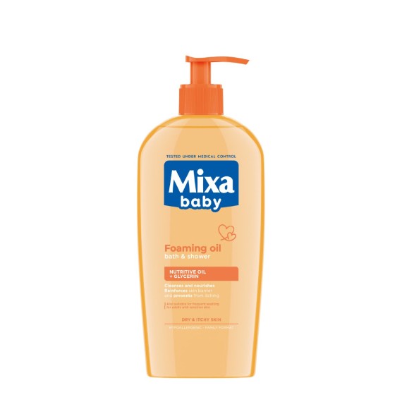 Mixa Baby Foaming Oil Bath & Shower – Ulei spumant pentru baie și duș pentru bebeluși