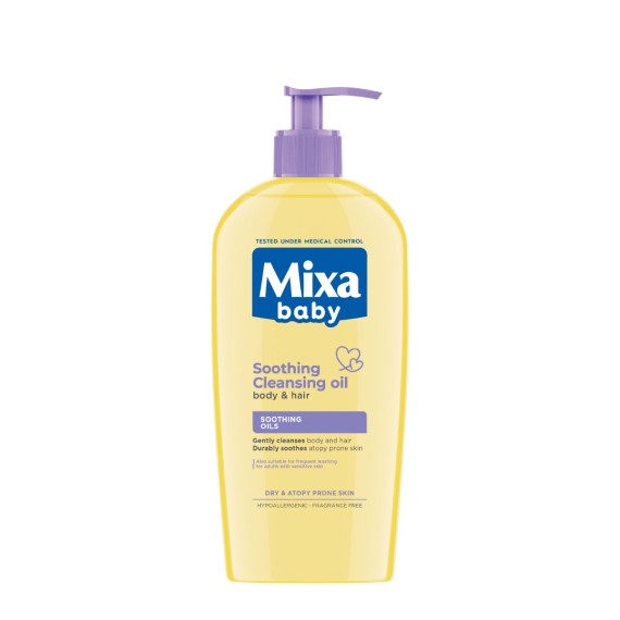 Mixa Baby Atopiance Soothing Cleansing Oil Ulei de curățare calmant pentru părul și corpul bebelușilor