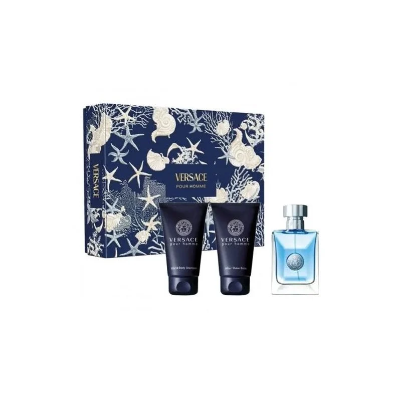 Versace Pour Homme Set cadou pentru bărbați Volum 50 ml EDT + 50 ml gel de duș + 50 ml balsam după ras