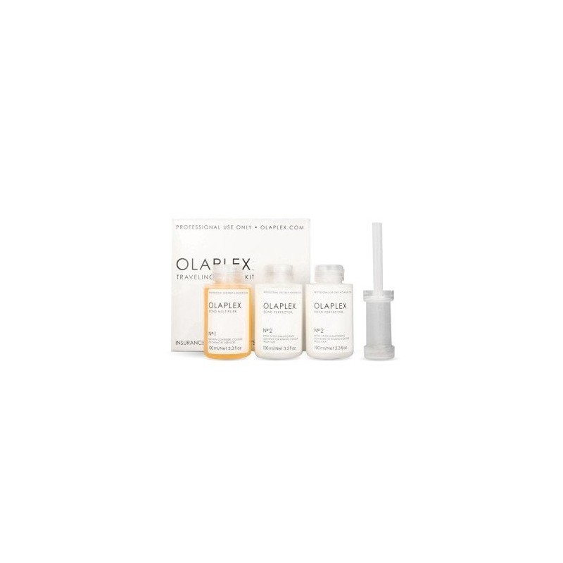 Olaplex Bond Traveling Stylist Kit – Set profesional pentru îngrijirea părului Volum 100 ml No.1 Bond Multiplier + 2 x 100 ml No.2 Bond Perfector