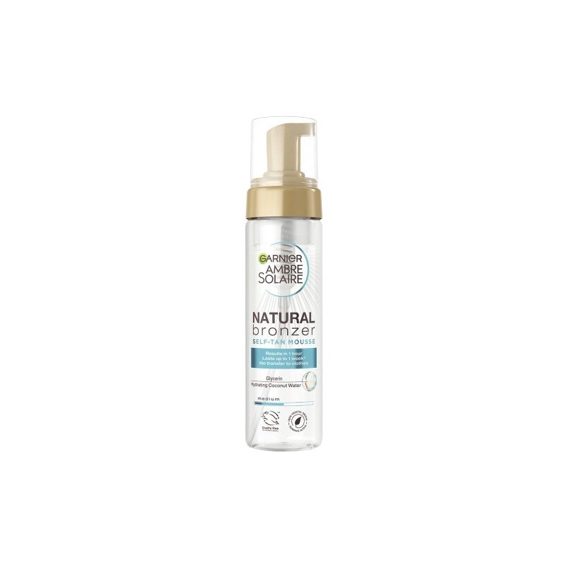 Garnier Ambre Solaire Natural Bronzer Autobronzant Mousse Bronzare artificială Spumă Volum 200 ml