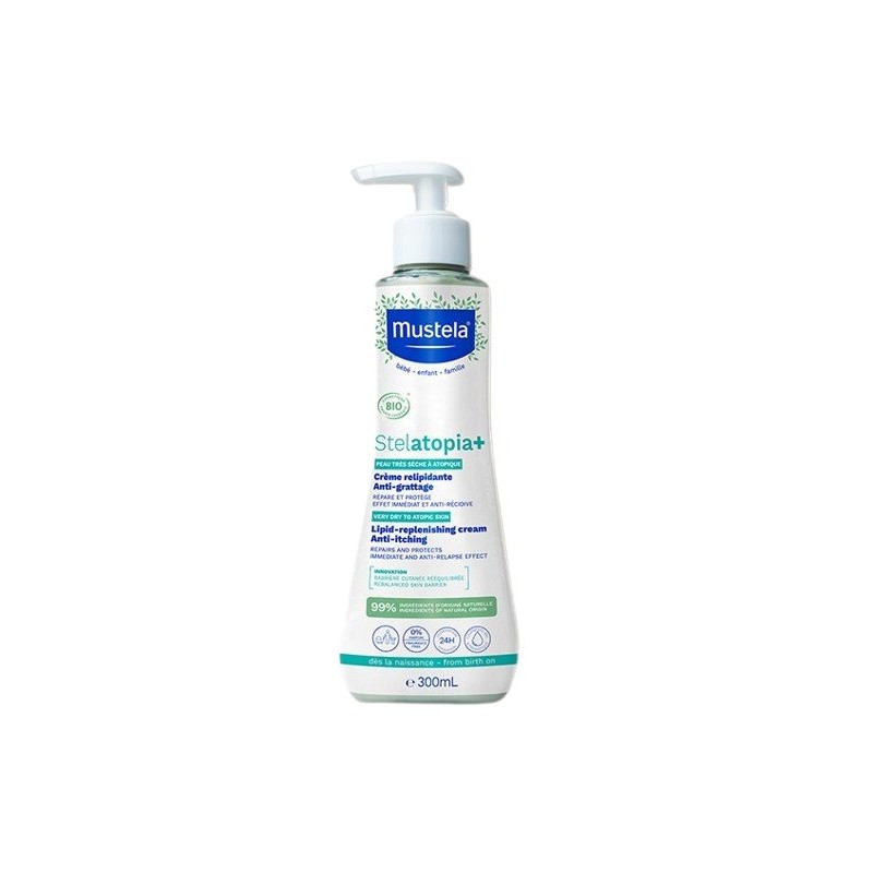 Mustela Stelatopia+ Cremă pentru refacerea barierei lipidice, destinată tenului foarte uscat până la cel atopic Volum 300 ml