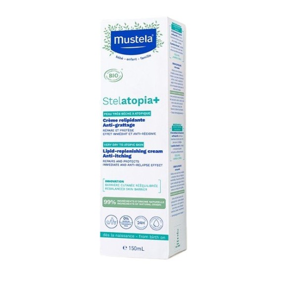 Mustela Stelatopia+ Cremă pentru refacerea barierei lipidice, destinată tenului foarte uscat până la cel atopic