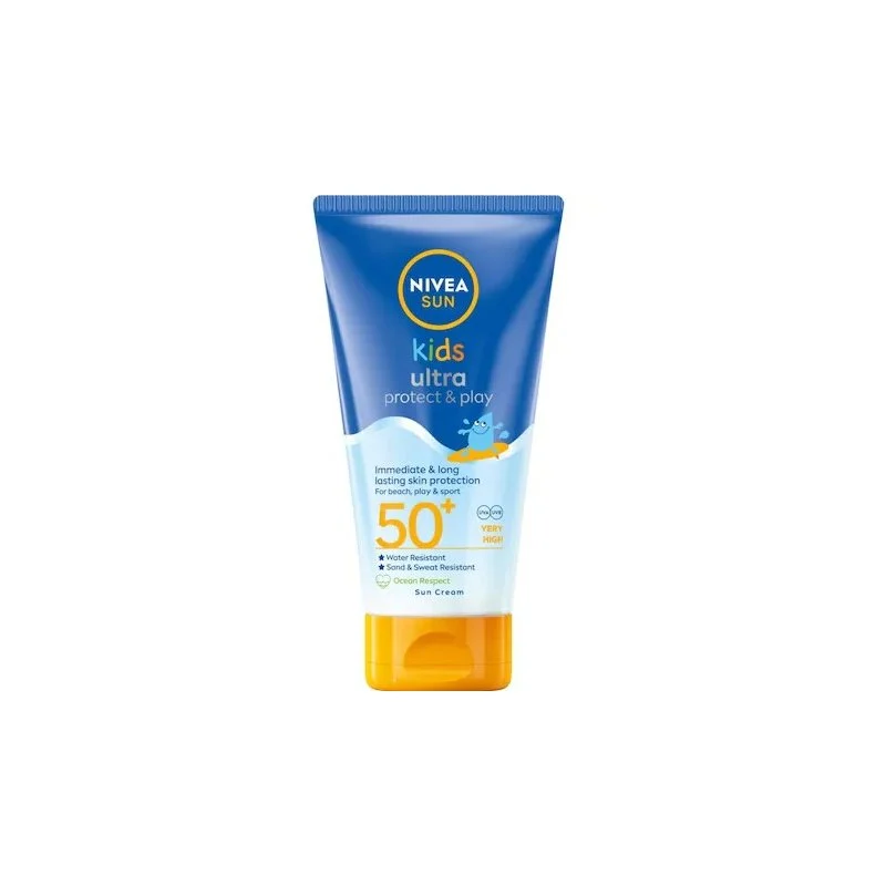 Nivea Sun Kids Ultra Protect & Play Loțiune de protecție solară impermeabilă pentru copii SPF 50+ Volum 150 ml