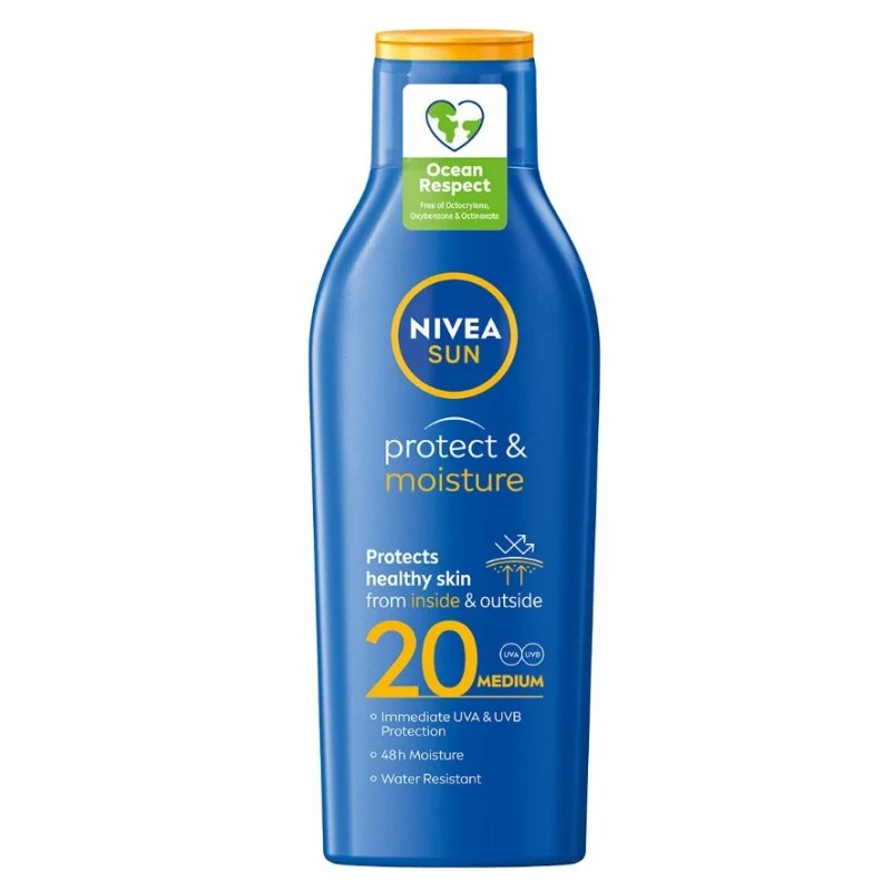 Nivea Sun Protect & Moisture Loțiune hidratantă de protecție solară SPF 20 Volum 200 ml