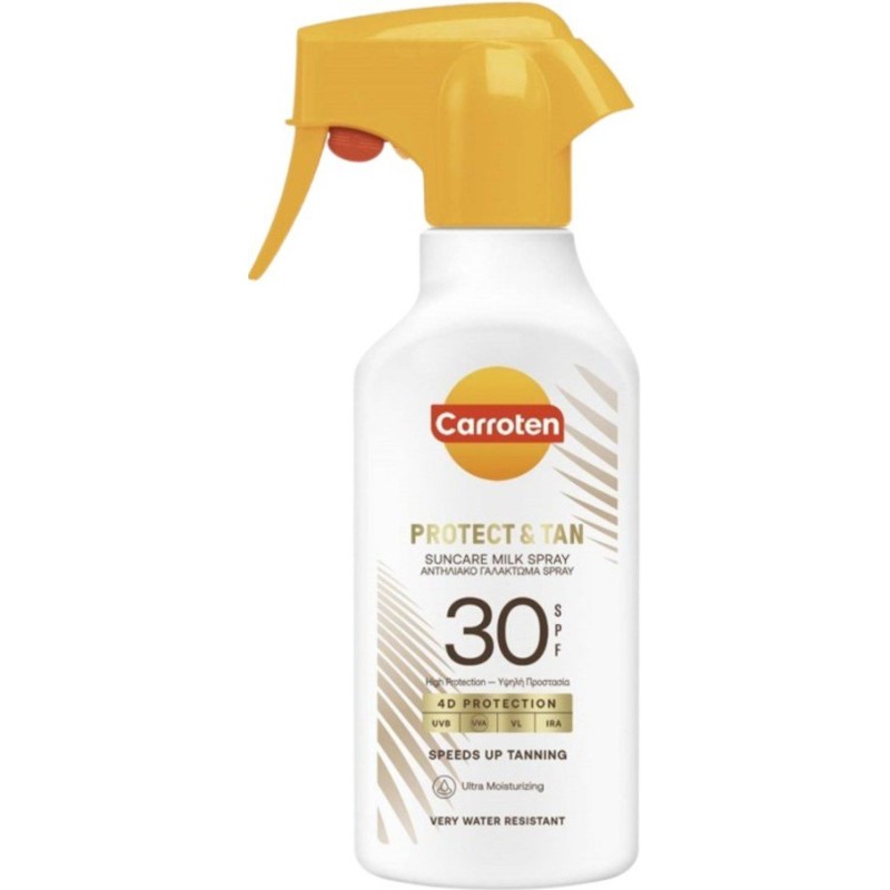 Carroten Protect & Tan Suncare Milk Spray – Lapte de protecție solară sub formă de spray SPF30 Volum 270 ml