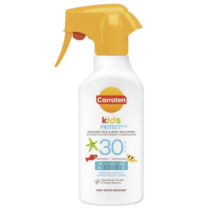 Carroten Kids Loțiune solară sub formă de spray pentru copii, pentru față și corp, SPF 30 Volum 270 ml