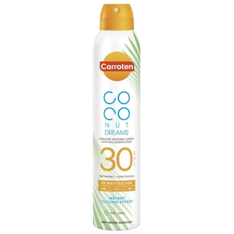Carroten Coconut Dreams Spray uscat de protecție solară pentru corp SPF30 Volum 200 ml