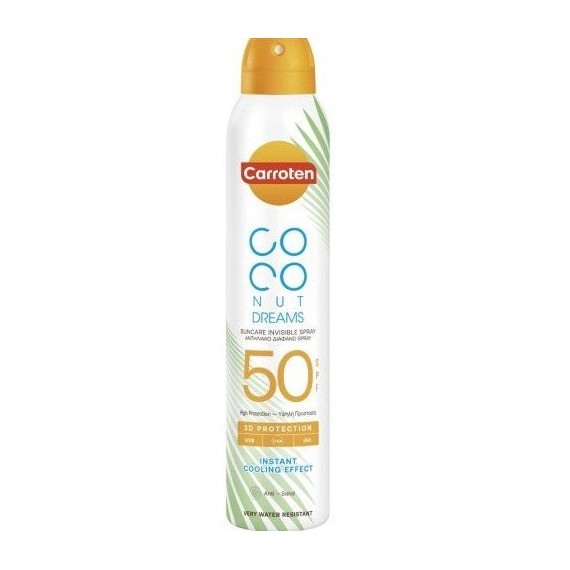 Carroten Coconut Dreams Spray uscat de protecție solară pentru corp SPF50