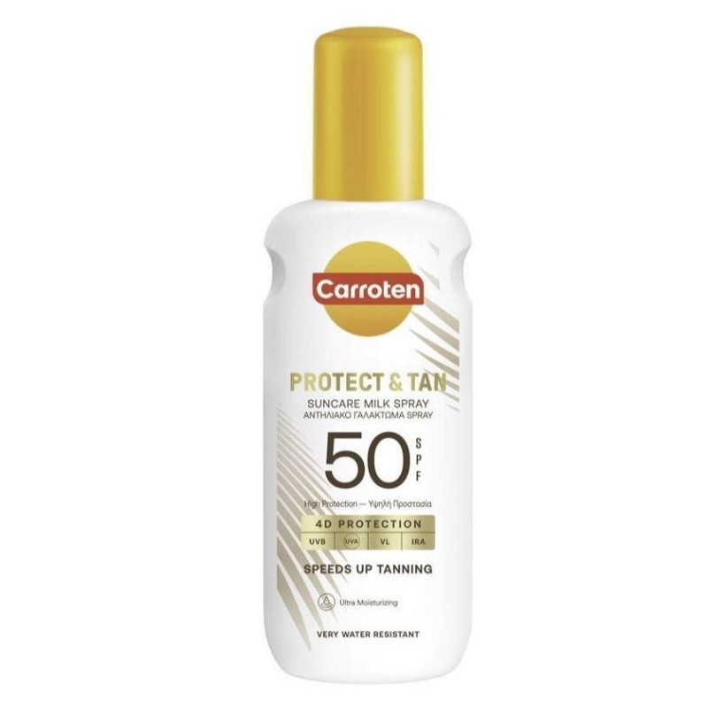 Carroten Protect & Tan Suncare Milk Spray – Lapte de protecție solară sub formă de spray SPF50 Volum 150 ml