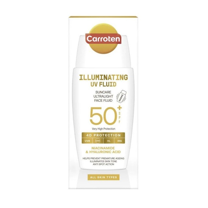 Carroten Illuminating UV Fluid Fluid de protecție solară pentru față SPF50+ Volum 40 ml