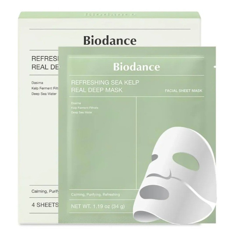 Biodance Refreshing Sea Kelp Real Deep Mask – Mască de față Volum 4 bucata.