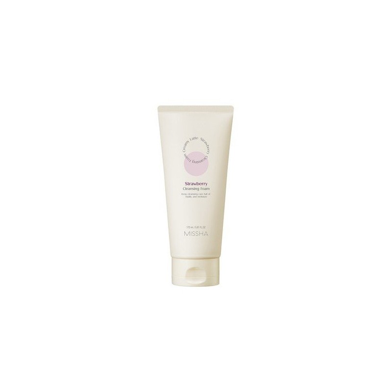 Missha Creamy Latte Cleansing Foam Spumă demachiantă pentru față Volum Strawberry