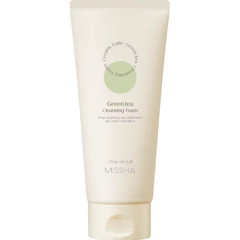 Missha Creamy Latte Cleansing Foam Spumă demachiantă pentru față Volum Green tea