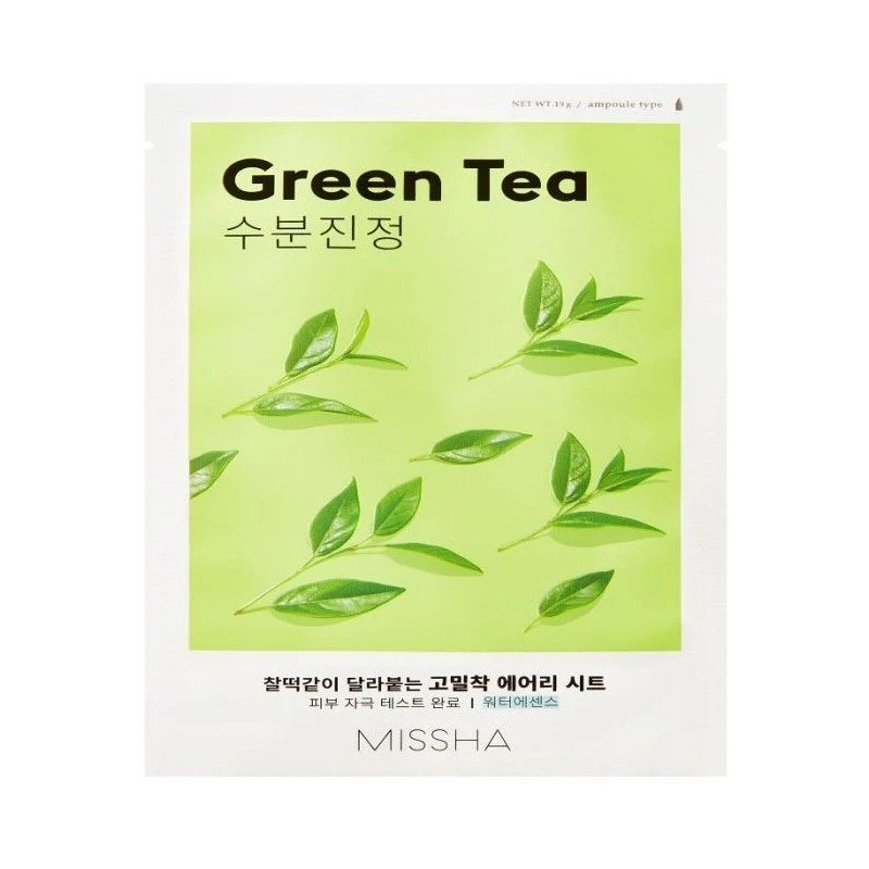 Missha Airy Fit – Mască facială sub formă de foaie Volum Green tea